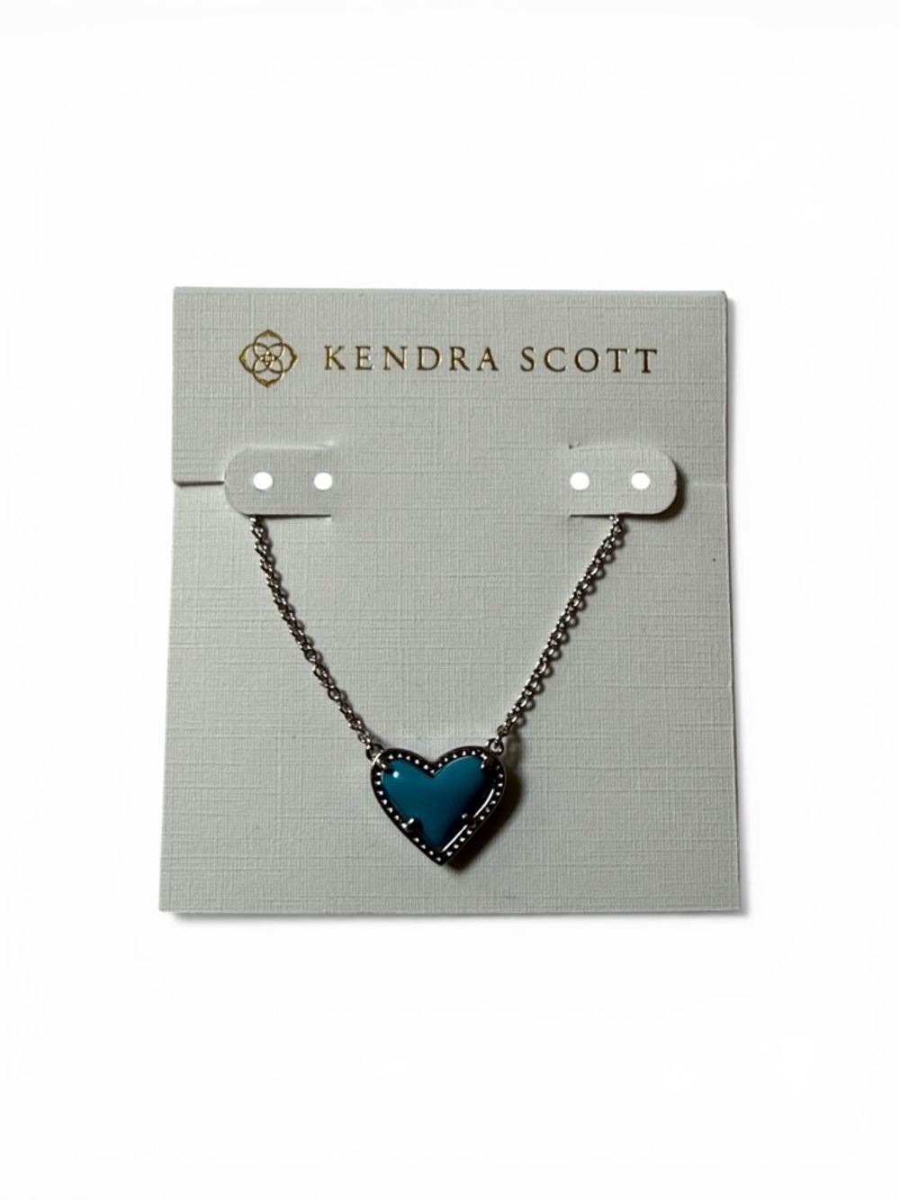 Kendra Scott Ari Heart Necklace - Silver Chain